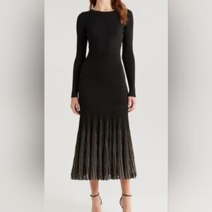 MOON RIVER BLACK SHIMMER MAXI DRESS SIZE MEDIUM